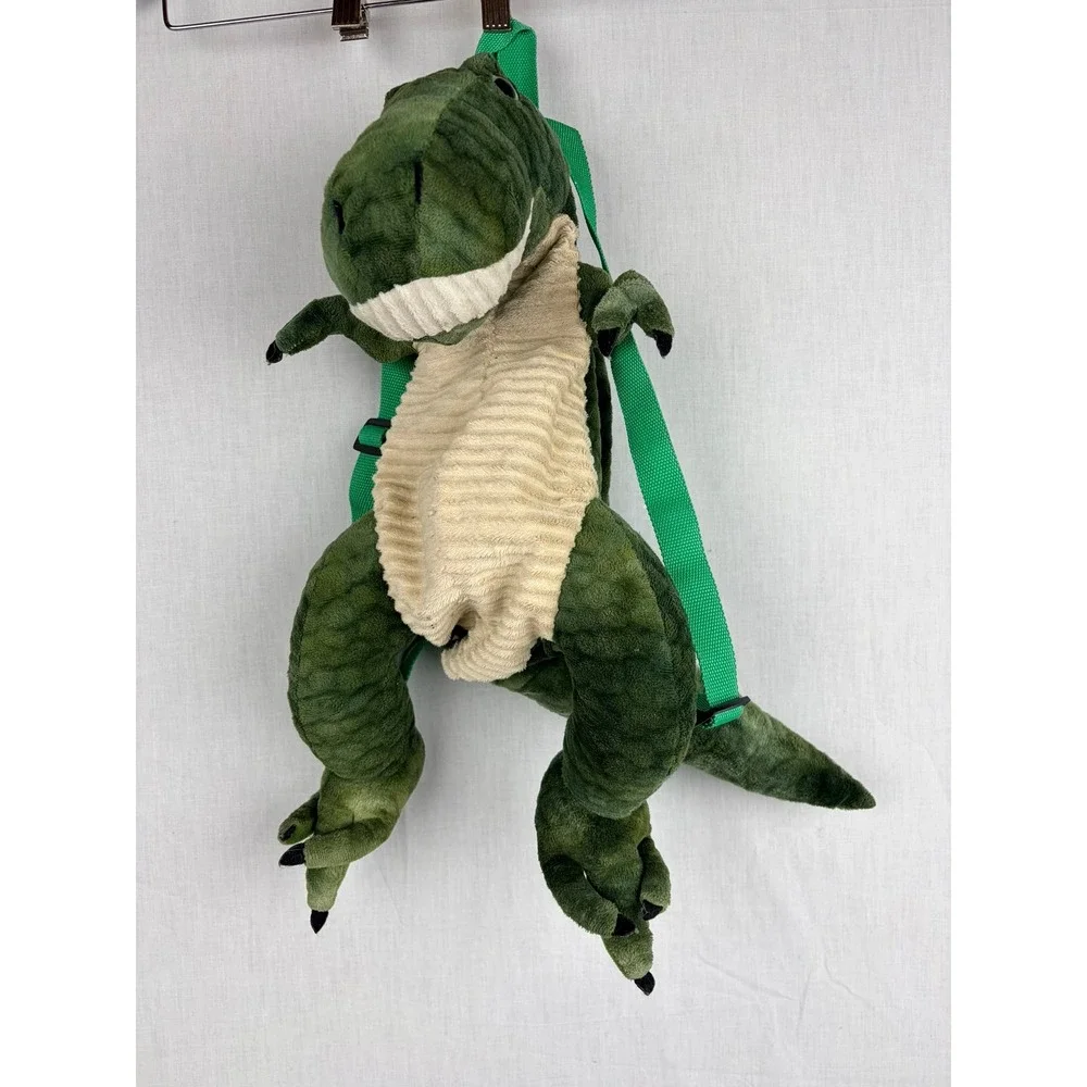 Green T-Rex Alligator Plush Backpack‎ Kids Stuffed Animal Toy Adjustable Straps